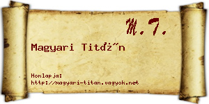 Magyari Titán névjegykártya